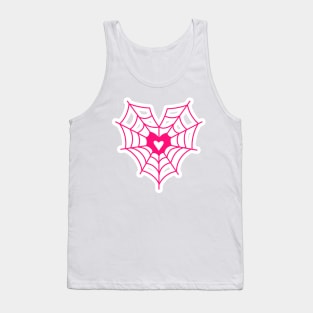 Pink Web Heart Tank Top